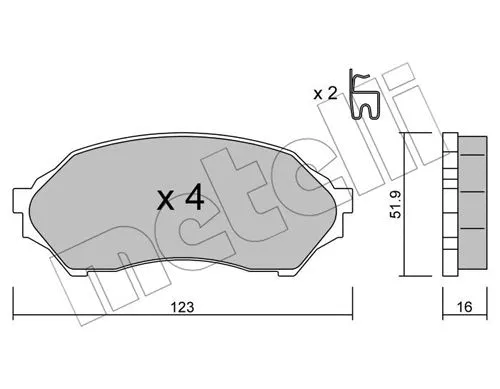 Brake Pad Set, disc brake (22-0387-0)