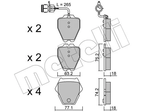 Brake Pad Set, disc brake (22-0774-0)