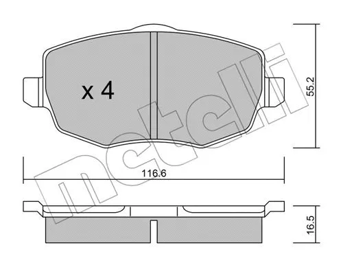 Brake Pad Set, disc brake (22-0528-0)