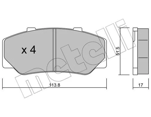 Brake Pad Set, disc brake (22-0308-0)