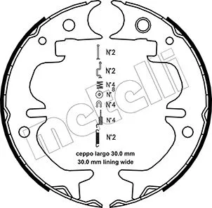 Brake Shoe Set, parking brake (53-0444K)