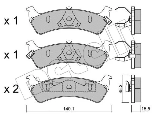 Brake Pad Set, disc brake (22-0628-0)