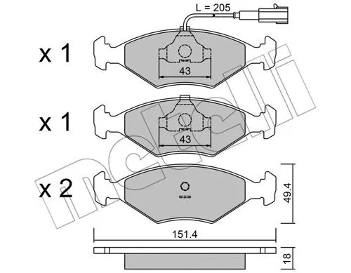 Brake Pad Set, disc brake (22-0057-4)