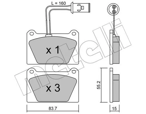 Brake Pad Set, disc brake (22-0052-0)