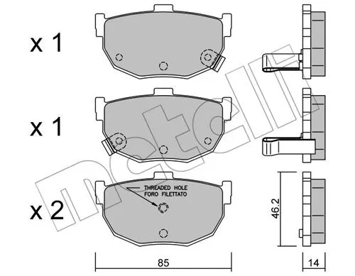Brake Pad Set, disc brake (22-0362-1)