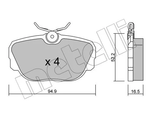 Brake Pad Set, disc brake (22-0351-0)