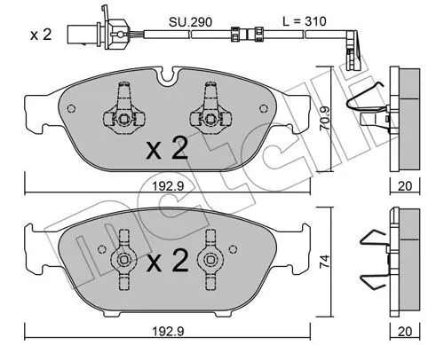 Brake Pad Set, disc brake (22-0953-0K)