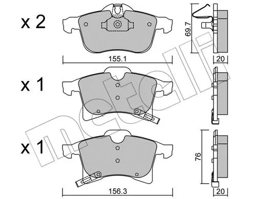 Brake Pad Set, disc brake (22-0539-0)
