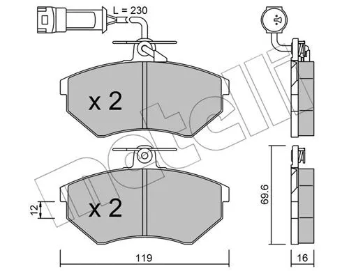 Brake Pad Set, disc brake (22-0050-4)