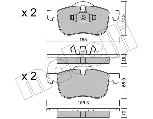 Brake Pad Set, disc brake (22-0309-0)