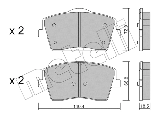 Brake Pad Set, disc brake (22-1186-0)