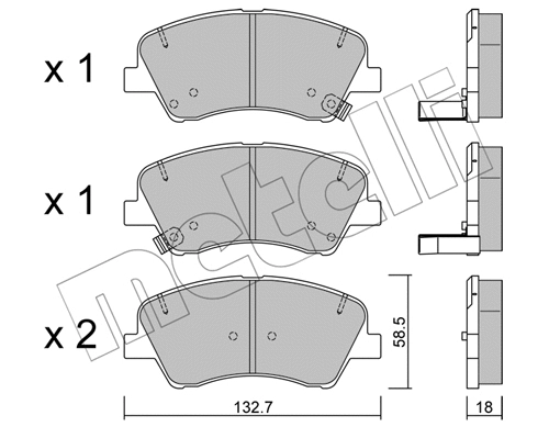 Brake Pad Set, disc brake (22-1167-0)