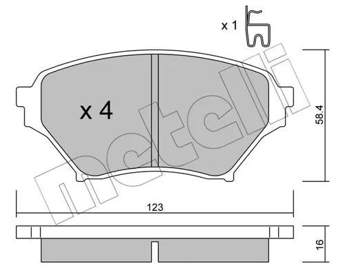 Brake Pad Set, disc brake (22-0607-0)