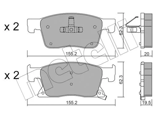 Brake Pad Set, disc brake (22-1115-0)