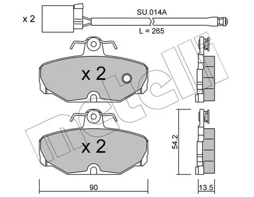 Brake Pad Set, disc brake (22-0095-1K)