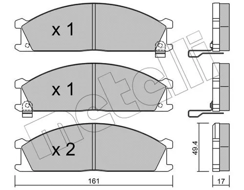 Brake Pad Set, disc brake (22-0107-1)