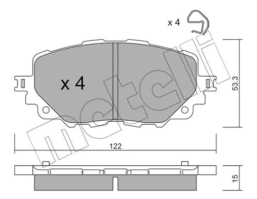 Brake Pad Set, disc brake (22-1086-0)