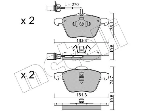 Brake Pad Set, disc brake (22-0551-0)