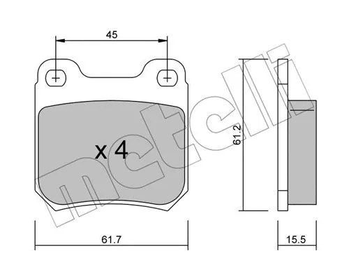Brake Pad Set, disc brake (22-0275-0)