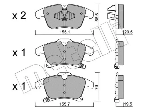 Brake Pad Set, disc brake (22-1039-0)