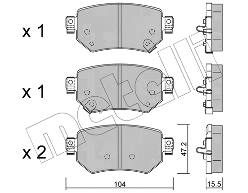 Brake Pad Set, disc brake (22-1159-0)