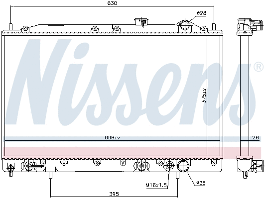 Radiator, engine cooling (62835)