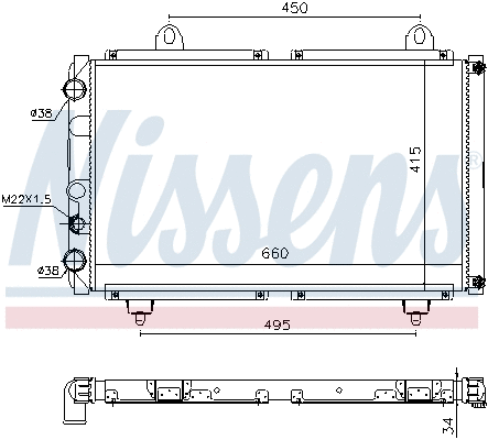 Radiator, engine cooling (694102)