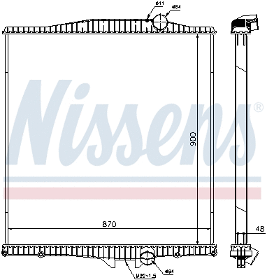 Radiator, engine cooling (654620)