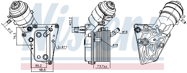 Oil Cooler, engine oil (91347)