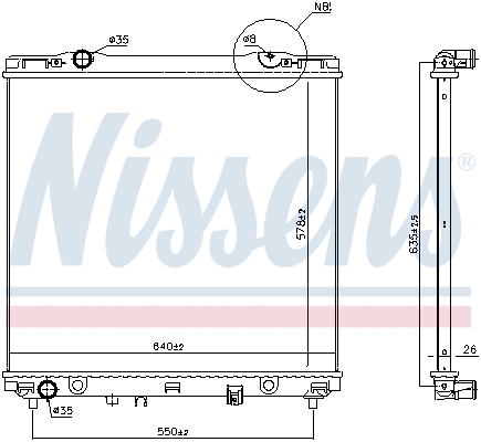 Radiator, engine cooling (66773)