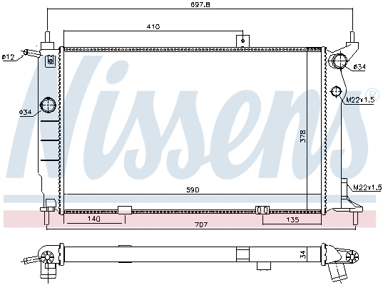 Radiator, engine cooling (698164)