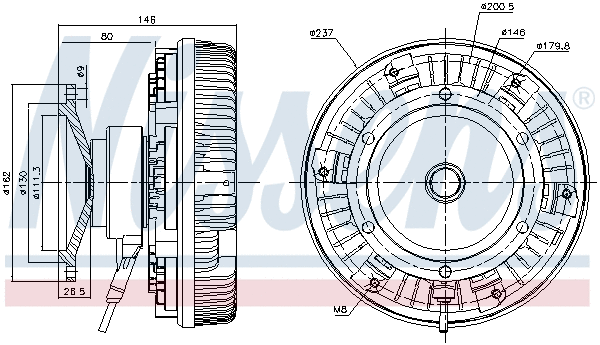 Clutch, radiator fan