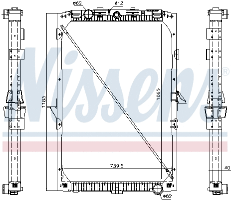 Radiator, engine cooling (61447)