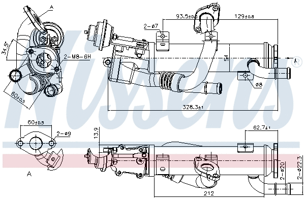 Cooler, exhaust gas recirculation (989329)