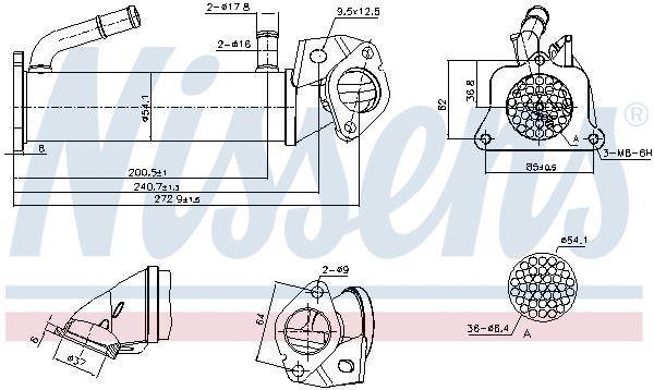 Cooler, exhaust gas recirculation (989322)