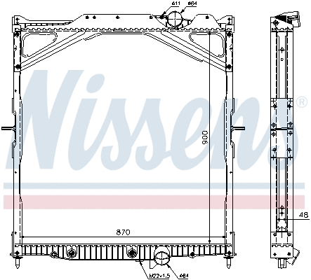 Radiator, engine cooling (65472A)