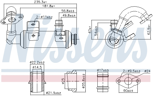 Cooler, exhaust gas recirculation (989407)