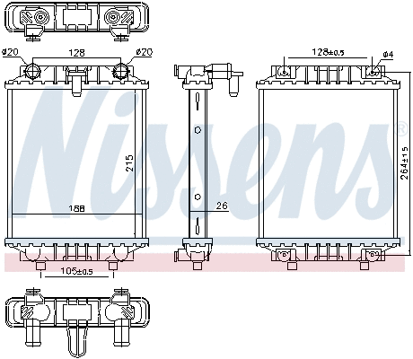 Radiator, engine cooling (60372)