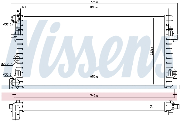 Radiator, engine cooling (695421)