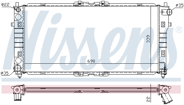 Radiator, engine cooling (62487A)