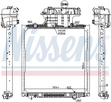 Radiator, engine cooling (62873)