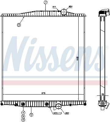 Radiator, engine cooling (654720)
