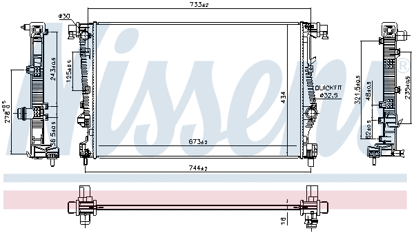 Radiator, engine cooling (61042)