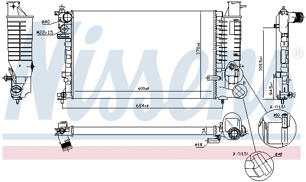 Radiator, engine cooling (695946)