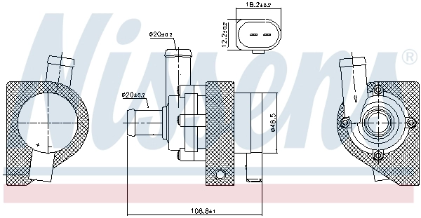 Water Pump, engine cooling (832109)