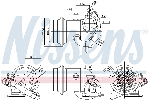 Cooler, exhaust gas recirculation (989424)
