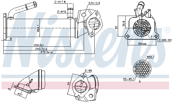 Cooler, exhaust gas recirculation (989321)