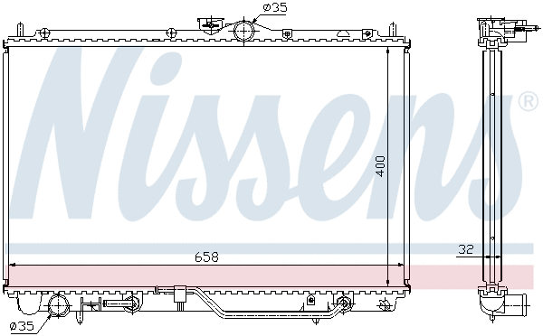 Radiator, engine cooling (62860A)