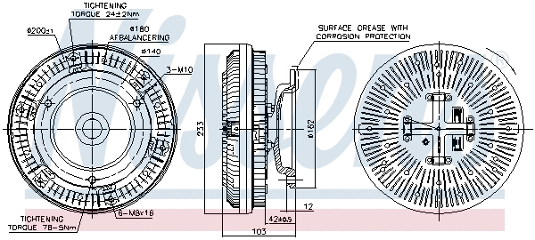 Clutch, radiator fan