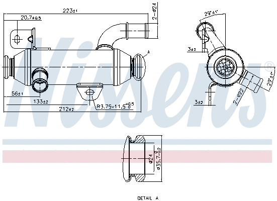 Cooler, exhaust gas recirculation